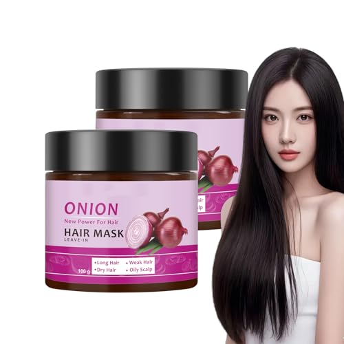 Acondicionador para cabello seco y dañado, Cebolla Leave-In Mascarilla para Reparación e Hidratación, Romero Biotina Acondicionador para Control y Nourishing Scalp (2 piezas)