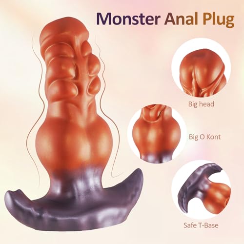 Image of 8.8in Large Butt Plug Monster Dildo with Big Knot, Huge Anal Plug Thick Anal Toys Wearable Prostate Massager, Fantasy Anal Trainer Stretcher, Silicone Adult Toys for Men Women (XL)