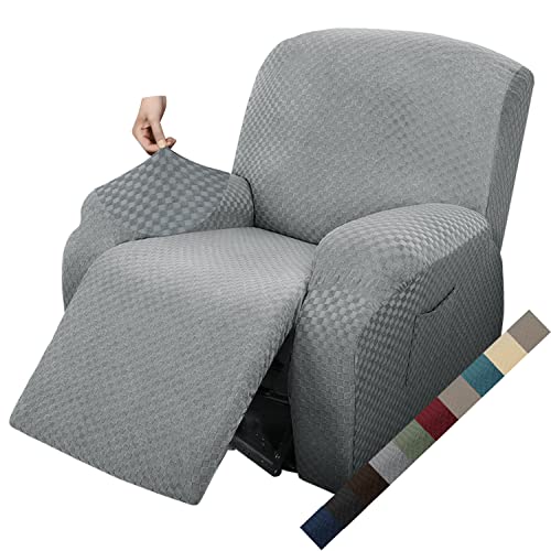 MAXIJIN Bezug für 1-Sitzer-Liegesofa, Stretch-Sofaschutz, Schonbezüge, Sesselbezug (Hellgrau)