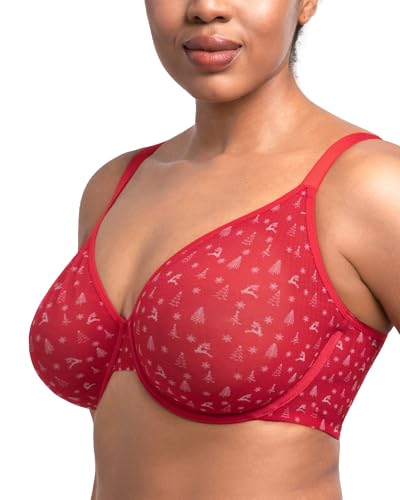 Image of HSIA Minimizer Bras for Women Enchante Full Coverage Underwire Bras Plus Size Lifting Floral Lace Bra for Heavy Breast
