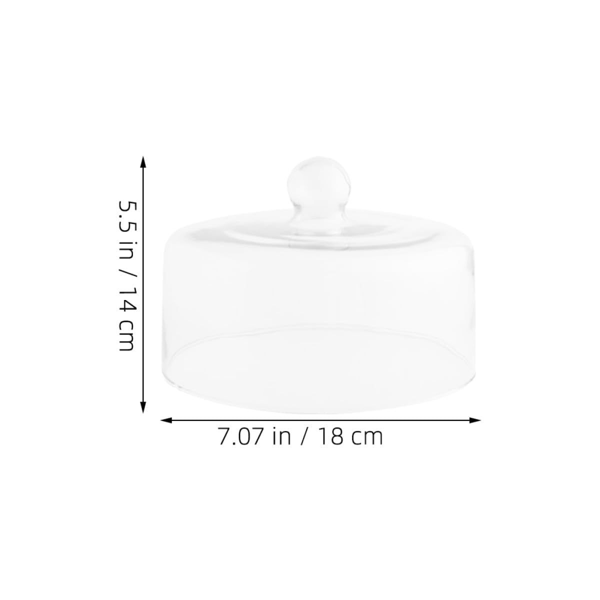 PLAFOPE Cloche Alimentaire Ronde en Verre pour Gâteau, 18cm, Transparente