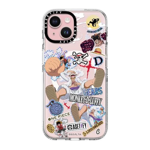 CASETiFY NA MagSafeΉ iPhone 15 P[X [΂݂ɂf / 2m̗NA / One Piece ] - Luffy Gears Evolution Sticker Mania - NA