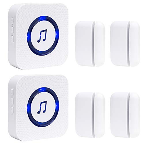 Door Chime for Business Office Store 4 Magnetic Door Sensors 2 Receiver 52
