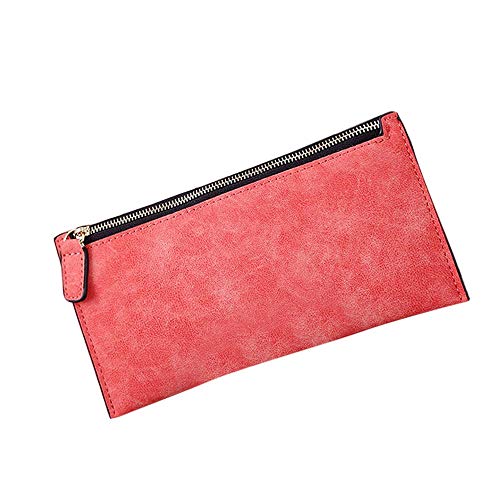 Preisvergleich Produktbild Baobaoshop Geldbörse Visitenkartenhalter Brieftasche Damen Damen Lange Mappe Reißverschluss Geldbörse Karte ID Normallackhandtasche neues PU-Leder Handy Damen (Color : WR, Size : M)