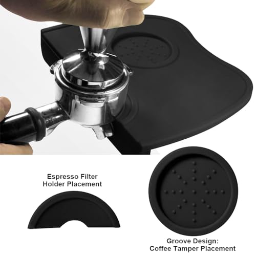 Image of Supvox Silicone Coffee Tamper Mat Espresso Silicone Tamper Mat Tamping Pad for Coffee Bar Non-Slip Silicone Tamping Mat, 17.5x12.5x0.6cm