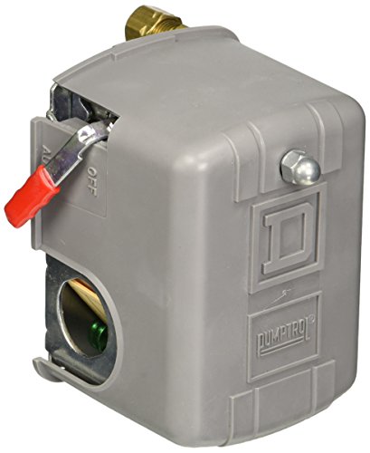 Telemecanique Sensors 9013FHG19J69M1X Air-Compressor Pressure Switch, 120 psi Set Off, 30 psi Fixed Differential, 1/4