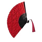 Chinese Styles - Abanico de mano, diseño plegable, diseño de flores, encaje, bodas, fiestas, regalos, actuaciones de baile, chino, español, regalo plegable