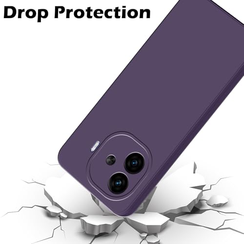 Image of amazon basics Back Cover for iQOO Neo 10R 5G | Ultra Slim Soft Rubberised Case | Matte Silicone Flexible Mobile Case | Camera Protection - Purple