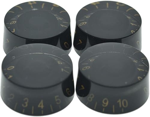 KAISH Juego de 4 pomos de control de guitarra LP negro con letras doradas para Les Paul SG