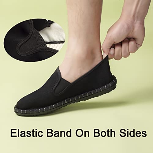 Mens Flat Boat Shoes Casual Kung Fu Tai Chi Shoes Lightweight Loafers Slip on Shoes Leisure Walking Shoes4
