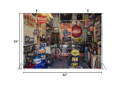 Fondo fotográfico BELECO 7x5ft Ruta 66 gasolinera miniatura 4