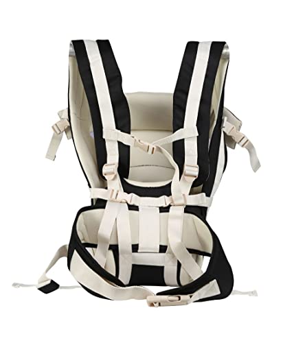Image of Elementary Elegant Baby Carrier with 4 Carry Positions, Baby Carrier for 4 to 24 Months Baby, Adjustable New-Born to Toddler Carrier with Cushioned Leg Support, Max Weight Upto 15 kgs (Black)