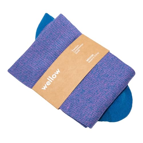 Image of Wellow Knee High Compression Socks for Men & Women, 18-25 mmHg, Bamboo Viscose, Swelling Relief