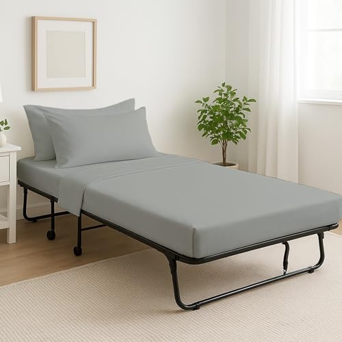 Cottingon 4 Pc Cot Sheets 28'x75' Set, 100% Egyptian Cotton, Perfect...