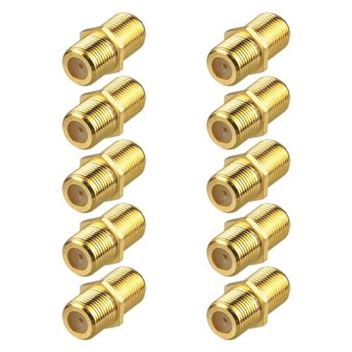 VCE Sat Kabel Verbinder F Stecker Verbinder Sat Kupplung Vergoldet F Kupplung Verlängerung für Antennenkabel Koaxialkabel 5 Stück