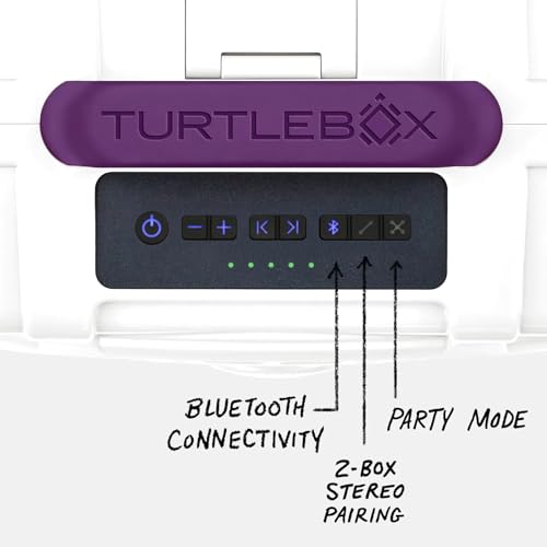Image of Turtlebox Original Gen 3: Portable Outdoor Bluetooth Speaker - Ultra-Loud (120dB), Waterproof (IP67), Rugged, Impact-Resistant, 3-Day Battery | Party Mode: Unlimited Pairing Stereo, White /Purple