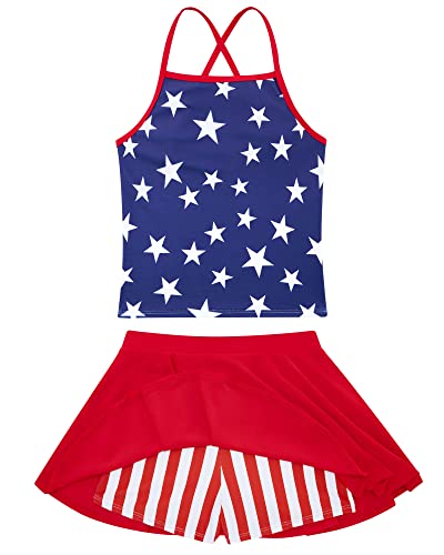 Image of Girls Tankini Swimsuit Two Piece Bathing Suit with Adjustable Strap 3-13 Years