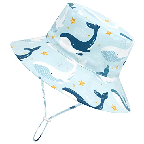 Image of Baby Sun Hat Baby Boy Hats Toddler Hat UPF 50+ Bucket Hat for Baby Girls Infant Beach Hat with Wide Brim Kids Caps