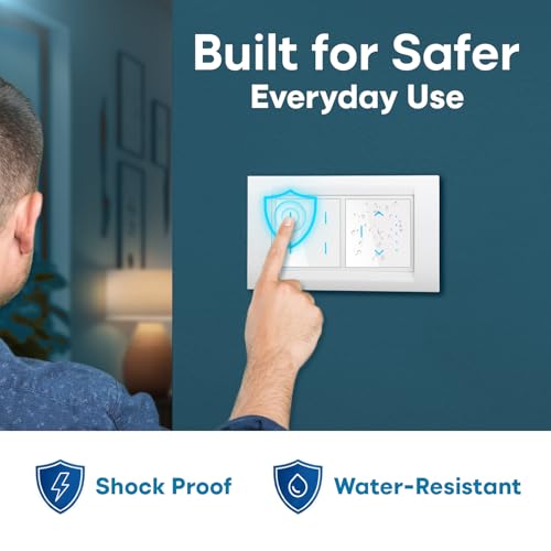 Image of HomeMate Basics Non-Smart 4 Gang Touch Switch | On /Off Touch Control | No App Required | Elegant Touch Switches for Home and Office - White