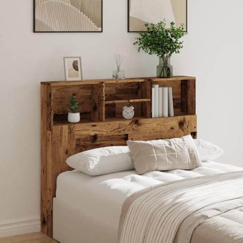CIOURSTO Noche: Muebles de Dormitorio con Almacenamiento de Almacenamiento, Accesorios para la Cabecera para Sala de Estar y Dormitorio (120 x 19 x 103.5 cm)