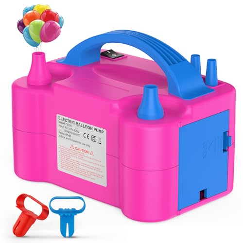 Electric Balloon Pump, Portable Dual Nozzle Electric Balloon Inflator for Party Decoration, 110V 600W Balloon Blower Pump Inflation
