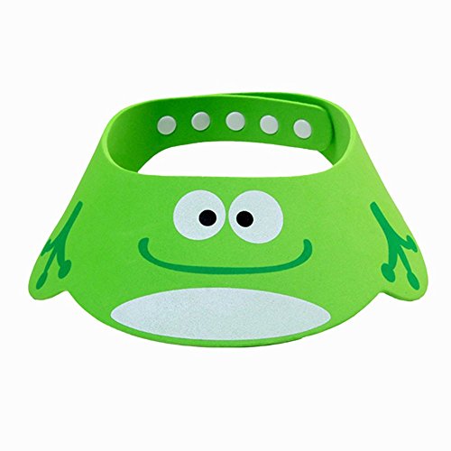 Bluelans® Kinder Baby Verstellbarer Shampoo Schutz Duschhaube Duschkappe Badekappe Ohrschutz Mütze Bath Shower Cap (Grün)