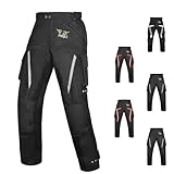 Summer Motorcycle Pants for Men with CE Armor | Adjustable Fit and Waterproof Shell | Motorcycle Pants Mens with Armor for Touring and Dirt Bike Use Black