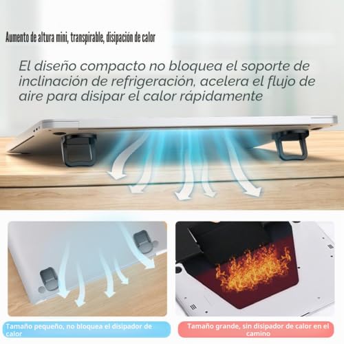 Miniatura 6 de 4 Piezas Mini Soportes Para Portátil,Elevadores De Teclado Portátil, Soport Autoadhesivos Para Portátil,Elevador Invisible Para Teclado De Computadora Para Escritorio