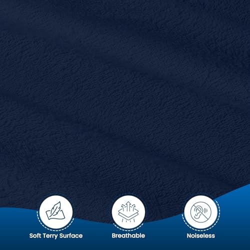 Image of 100% Waterproof Premium Cotton Feel Mattress Protector Queen Size, 78x60 Inches | Breathable and Hypoallergenic Ultra Soft Fitted Bed Protector Cover Fits Upto 10 Inches- Queen (Blue)