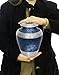 MEMORIALS 4U Elite Cloud Blue and Silver Cremation Urn for Human Ashes - Handcrafted Funeral Urn - Affordable Urn for Ashes - Urn Deals (Adult)