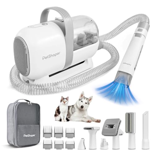 PetShaper 7 in 1 Dog Hair Vacuum & Dog Grooming 1.5L Kit with Bag...