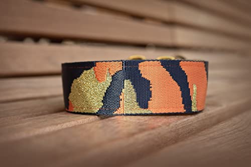 Zugstopp Halsband mit Polsterung, Martingale, gepolstert, 5 cm breit, Trainingshalsband, verstellbar (bis 44cm Hals- 50cm Kopfumfang inkl 6cm Zugstopp, Metallteile: Messing)