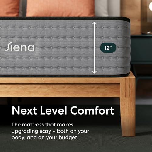 Image of Siena 12 inch Signature Hybrid Twin Mattress - Medium Firm - Memory Foam & Innerspring System - 180-Night Trial - Pressure-Relief - Mattress in a Box