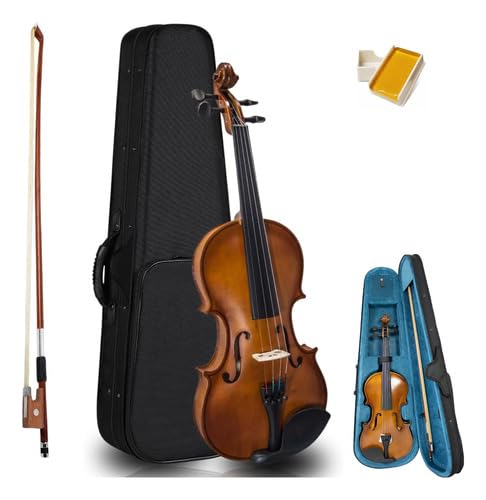 Violino 4/4 Profissional Madeira Completo com Case Super Luxo Estofado Almofadado Forrado Macio com Enchimento + Arco Instrumento Musical para Iniciante Estudante Orquestra