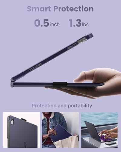 Image of typecase Flexbook Trackpad-Free Keyboard Case for iPad A16 11th /10th Gen | 360 Rotating, 11-Color Backlit Keys, Pencil Holder; Fits iPad A16 11″ (2025) & 10th Gen 10.9″ (2022), Midnight Amethyst
