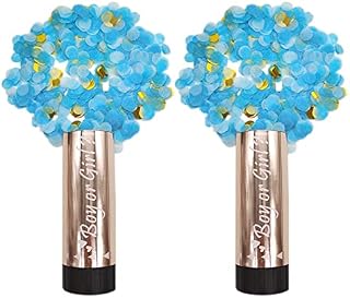 2Pcs Gender Reveal Confetti Cannon Wedding Party Poppers Confetti Cannons Boy or Girl Biodegradable Confetti Poppers Birthday Poppers Shooter Tissue Shooter Paper Cannon Shooter for Baby Shower