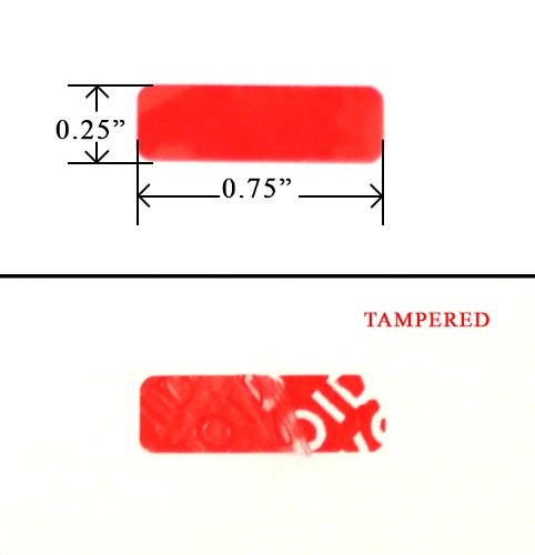 10,000 Red TamperColor Tamper Evident Red Security Label Seal Sticker, Rectangle 0.75