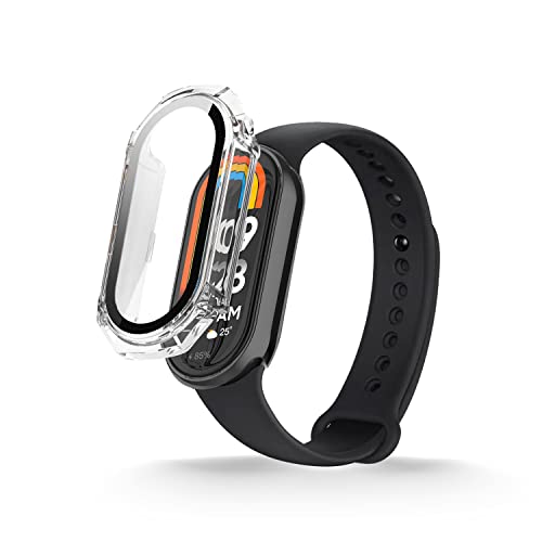 For �V���I�~ Xiaomi Band 8 / 10 �p �P�[�X �J�o�[ �K���X�t�C������̌^�J�o�[ �yNOUKAJU�zFor Smart Band 8 �P�[�X �ی�J�t�B���� PC+�����K���X�t ��̌^ �S�ʕی� �����^ �����ȒP �ϏՌ� �����ߗ� ��