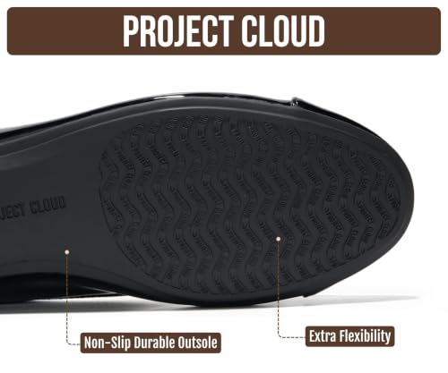 Image of Project Cloud Ballet Flats for Women Shoes - Genuine Leather Insole and Lightweight Mary Jane Flats - Non-Slip and Comfortable Womens Shoes