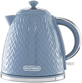 Daewoo SDA1780 Argyle 1.7L Plastic Kettle Removable & Washable Limescale Filter, Lid Opening, Auto/Manual Switch Off Options 3KW Concealed Heating Element White