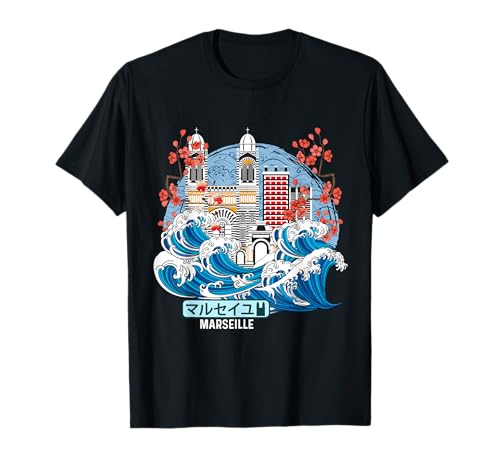 Marsella Francia Japonesa Great Wave Kanagawa Camiseta