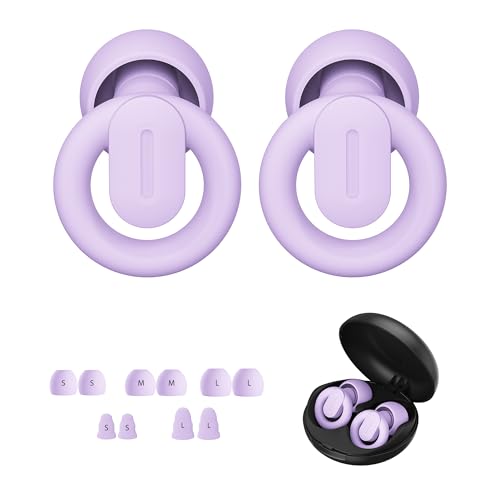 Ear Plugs for Sleeping Noise Cancelling, Reusable Earplugs for Noise Reduction, Soft Silicone...