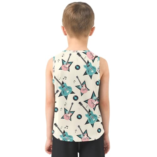 Boys' Tank Top Shirt Electric Guitar Pattern Sleeveless T-Shirts3
