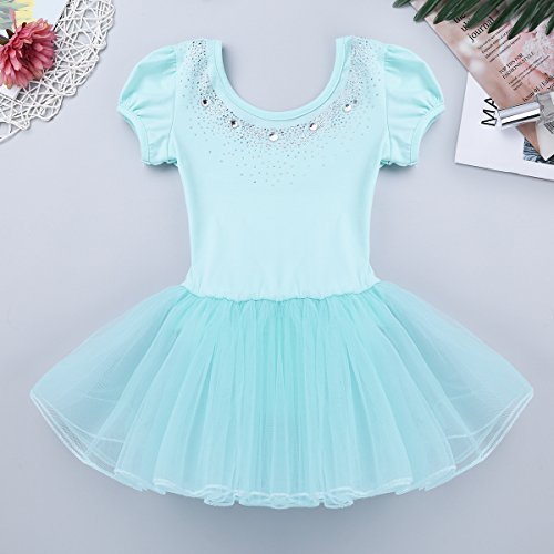 YiZYiF Baby Girl's Ballet Outfits Leotard Tutu Dancewear Party Dress (2-3(Shoulder to Crotch 16.5"/42cm), Rhinestones Mint)