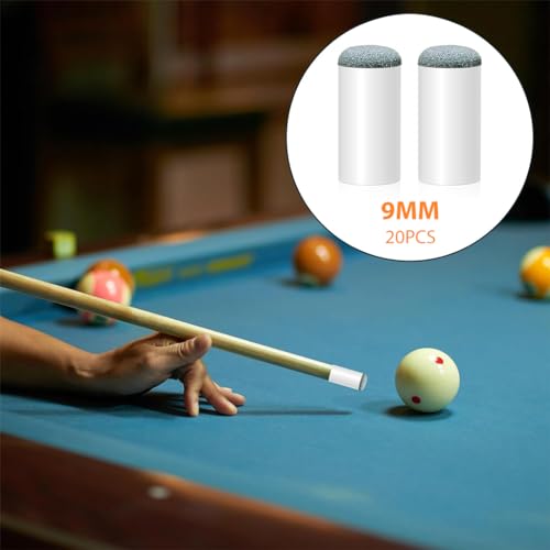Image of Proberos Cue Tips 20 Pcs 9mm Slip-On for Snooker Stick Pool