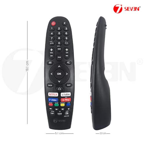 Image of 7SEVEN Compatible for Compaq Tv Remote Original Suitable Smart Android FHD UHD Television 32 43 50 55 inches and Make Sure Existing Remote Match Exactly to Replicate and Perform Comfortably