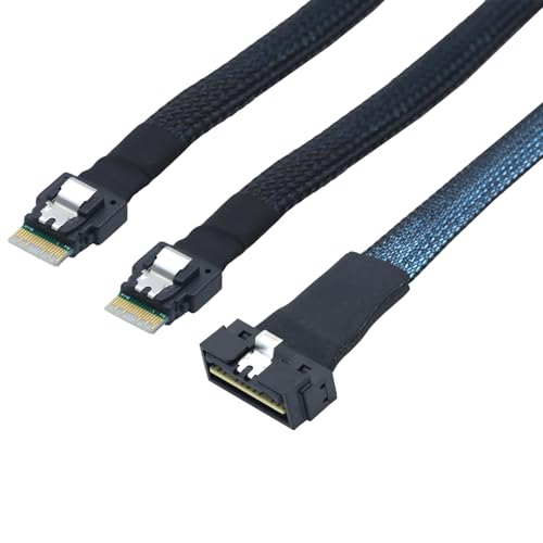 Cable SFF-8654 para conexión interna de servidor Slimline SAS 4.0 PCI-E de 0,8 metros