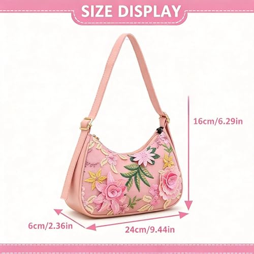 Bolso de noche con flores de lentejuelas para mujer miniatura 4