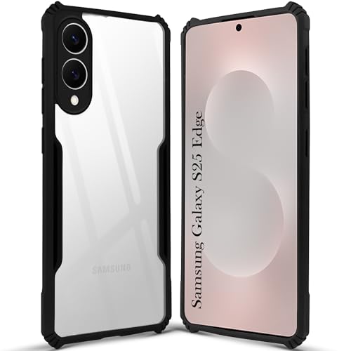 Image of Jkobi Back Cover Case for Samsung Galaxy S25 Edge (Shockproof with Polycarbonate Clear Panel | Professional Black)