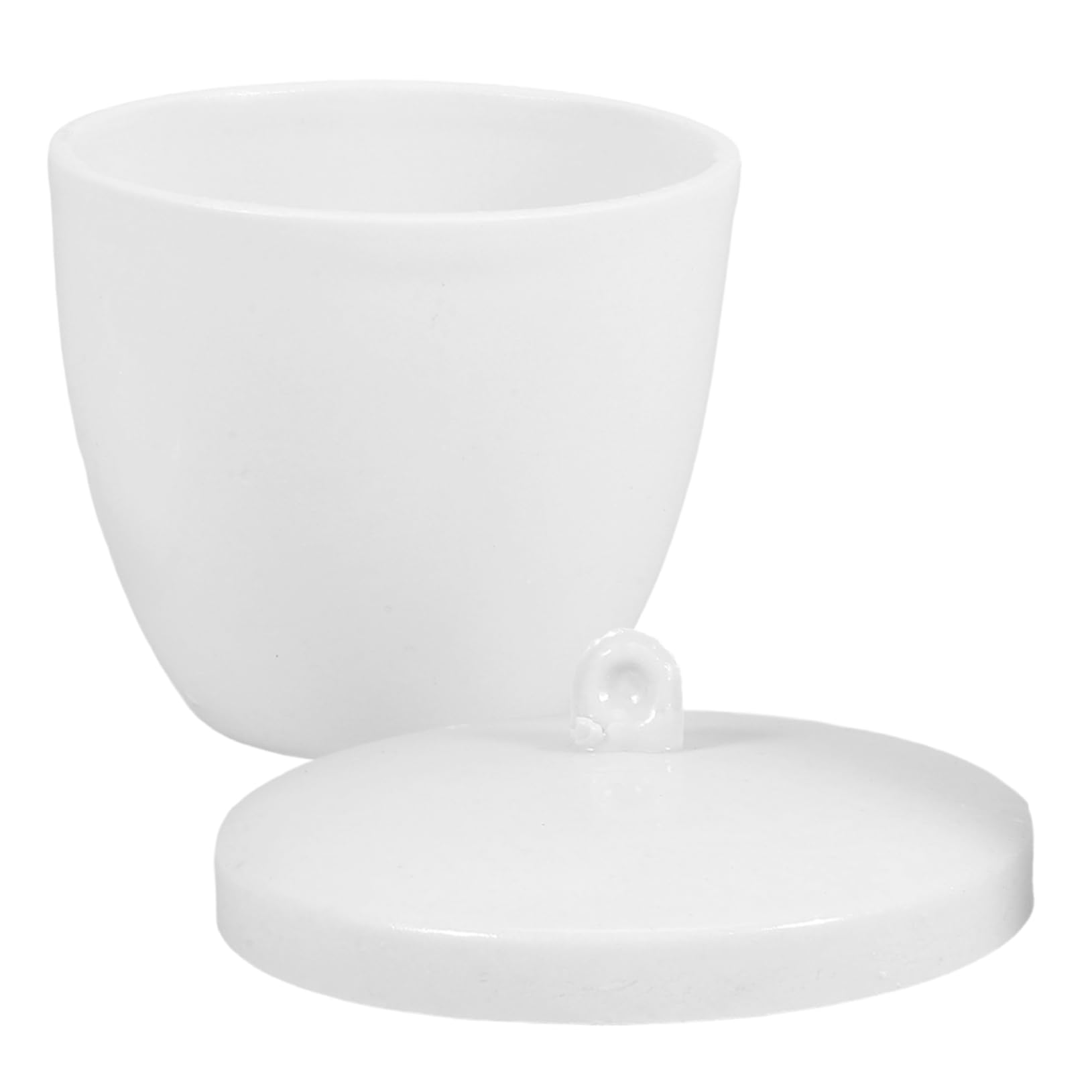 ULTECHNOVO Crogiolo con Coperchio e Manico in Porcellana da 70ml Resistente alle Alte Temperature Crogiolo Ceramico per Laboratorio e Raffinazione Chimica